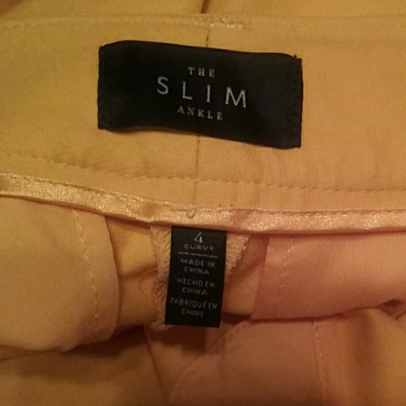*Sold on Mercari* WHBM ankle yellow pants - Picture 2 of 3